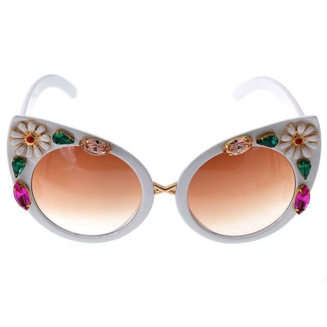 Rhinestone Sunglasses Cat Eye