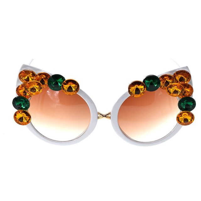 Rhinestone Sunglasses Cat Eye