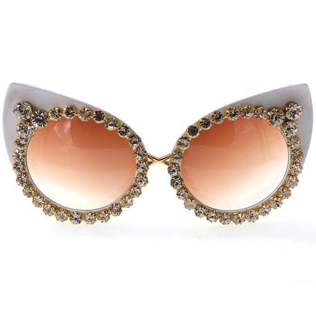 Rhinestone Sunglasses Cat Eye