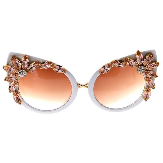 Rhinestone Sunglasses Cat Eye