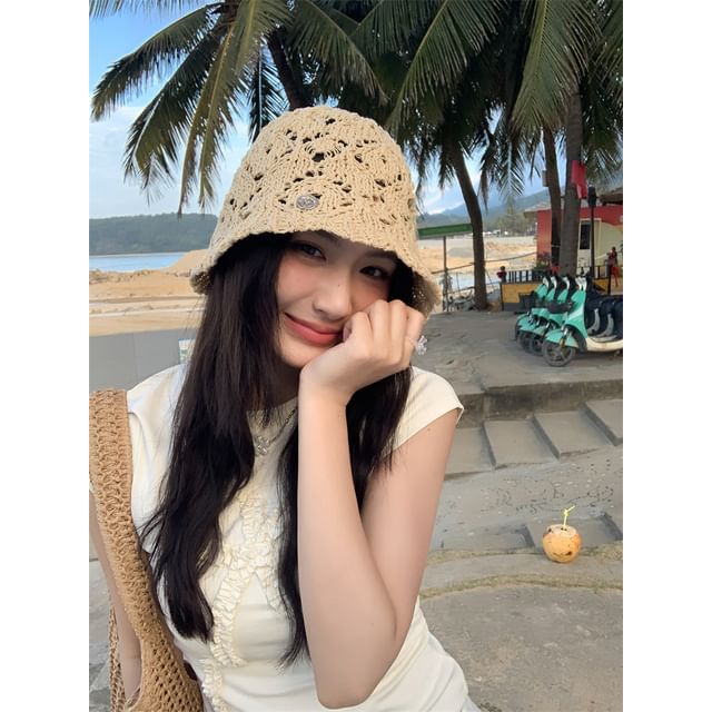 Bucket Straw Hat Crochet