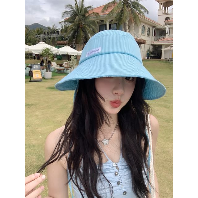 Sun Applique Striped Lettering Hat