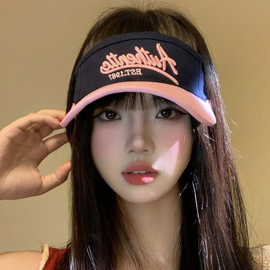 Two-Tone Visor Lettering Sun Embroidered