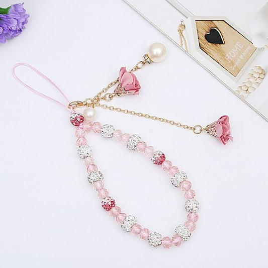 Crystal Faux Phone Floral Strap