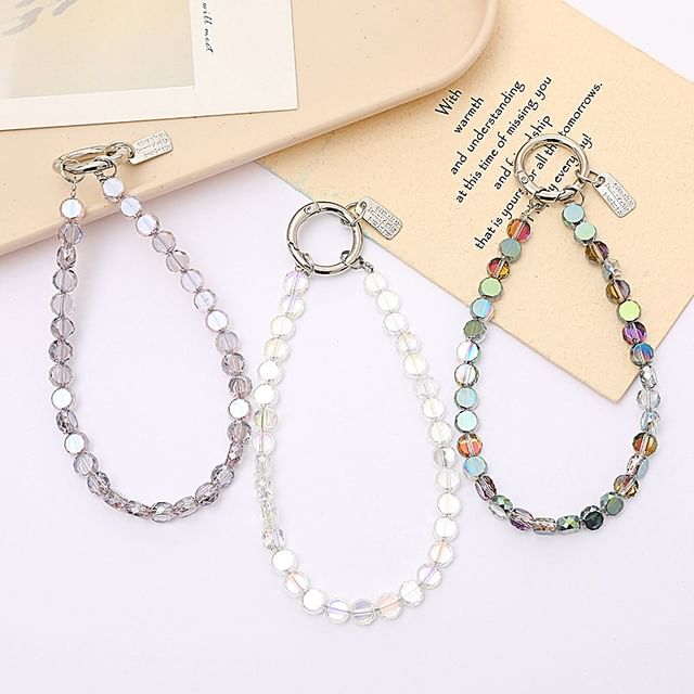 Bead Faux Crystal Strap Phone