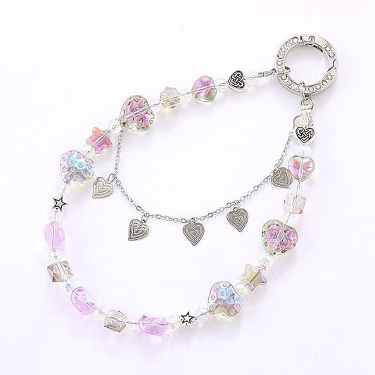 Phone Heart Crystal Faux Strap