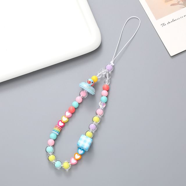 Plastic Bead Cube Designs) Phone Duck (Various Strap