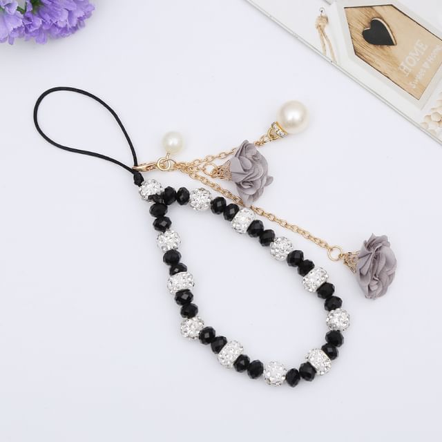 Crystal Faux Phone Floral Strap