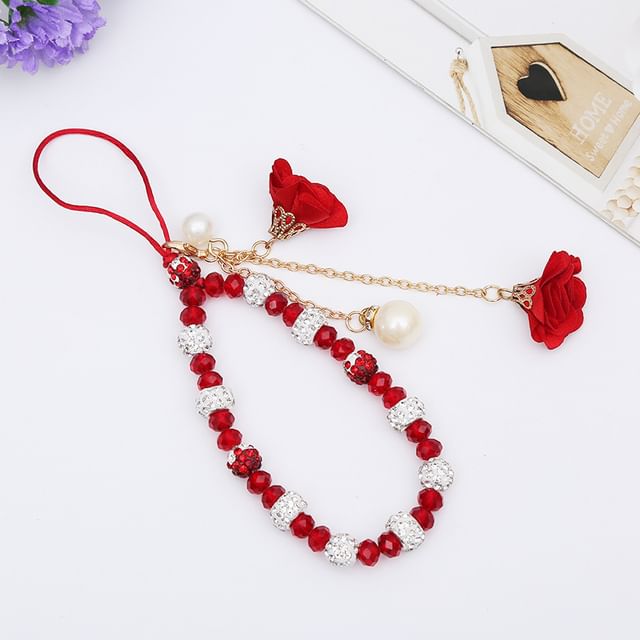 Crystal Faux Phone Floral Strap