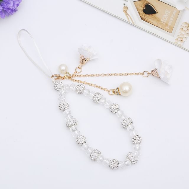 Crystal Faux Phone Floral Strap