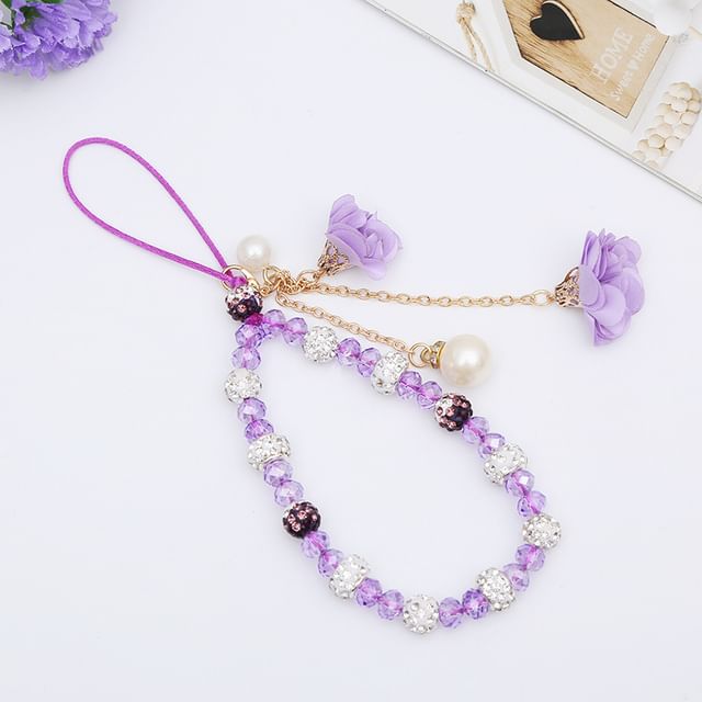 Crystal Faux Phone Floral Strap