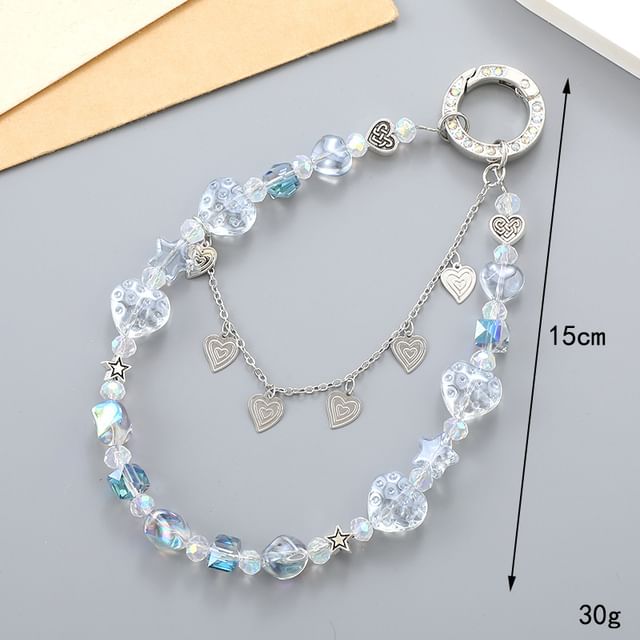 Phone Heart Crystal Faux Strap