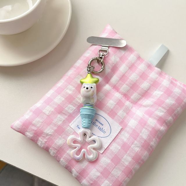 Ice (Various Cream Pad Lanyard Phone Charm with Floral Designs)