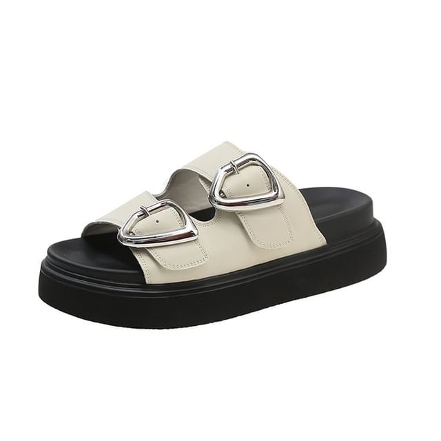 Platform Sandals Buckled Slide