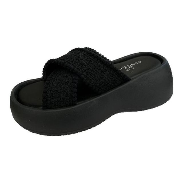 Sandals Platform Strap Slide Cross