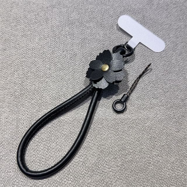 with Strap Floral Faux Phone Lanyard Pad Leather and
