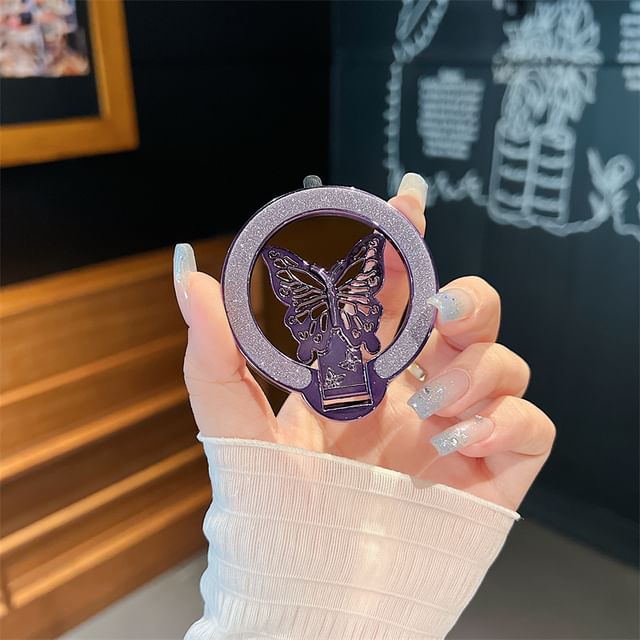 Phone Magnetic Butterfly Glitter Stand