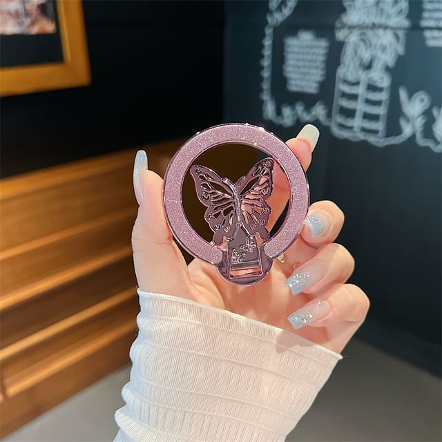 Phone Magnetic Butterfly Glitter Stand