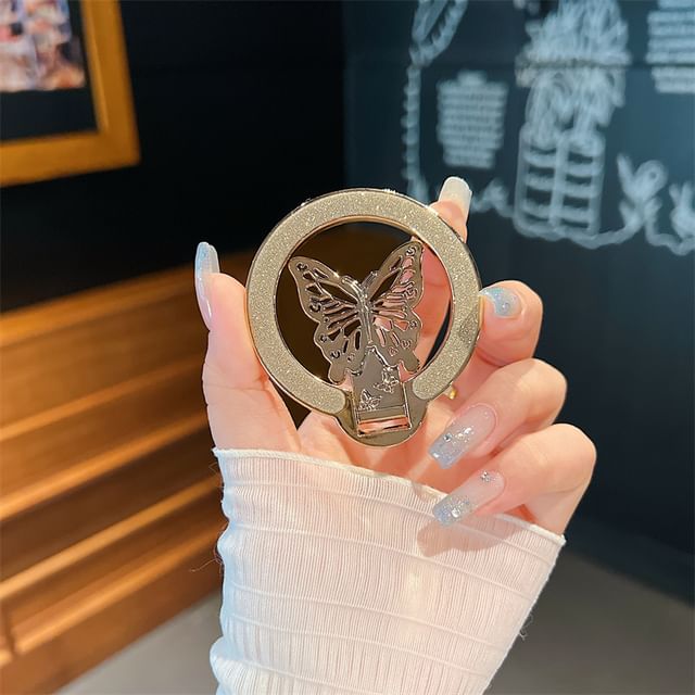 Phone Magnetic Butterfly Glitter Stand