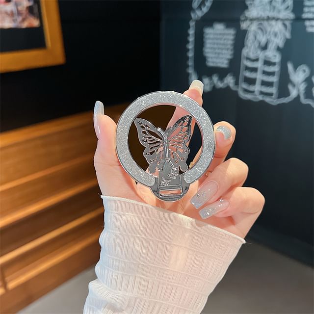 Phone Magnetic Butterfly Glitter Stand