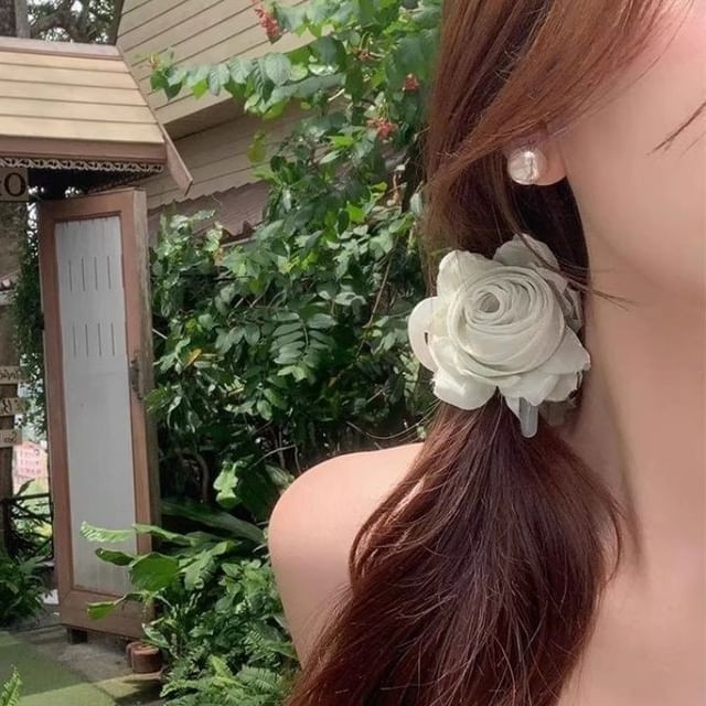 Fabric Flower Claw Hair