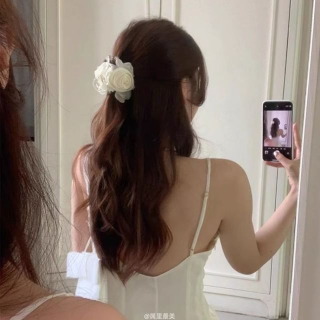 Fabric Flower Claw Hair