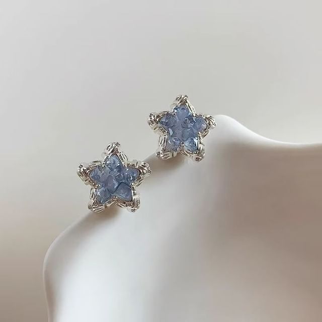 Star Earring Stud Alloy Faux Crystal