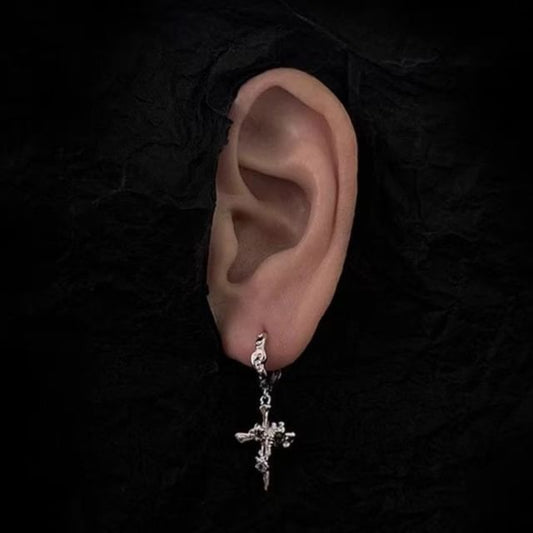 Earring Drop Cross Alloy