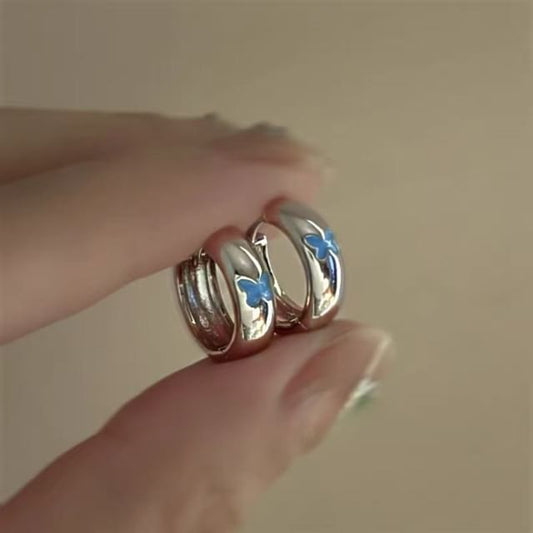 Huggie Glaze Butterfly Earring Alloy