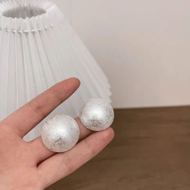 Stud Alloy Bead Brushed Earring