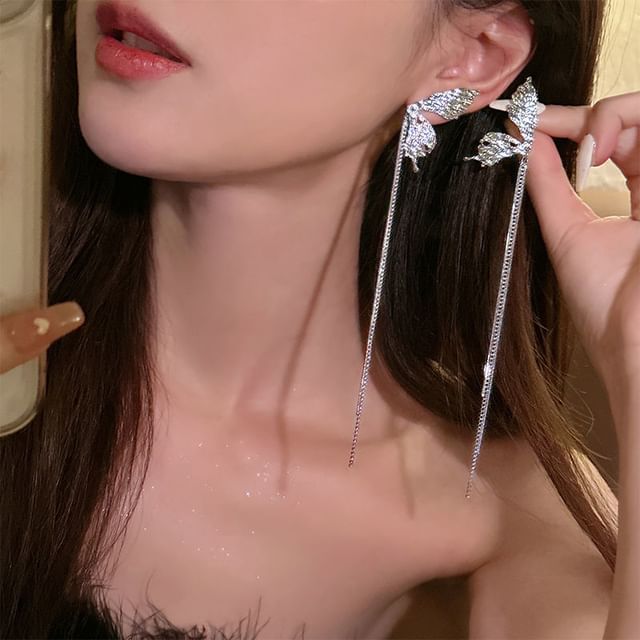 Threader Butterfly Alloy Earring