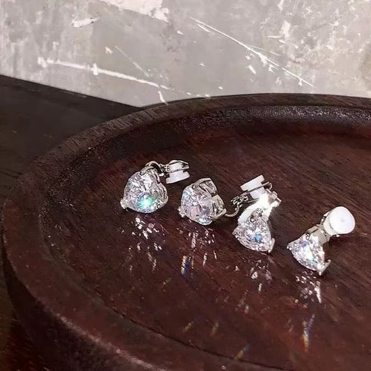 Ear 4: Heart Rhinestone Cuff Set of Alloy