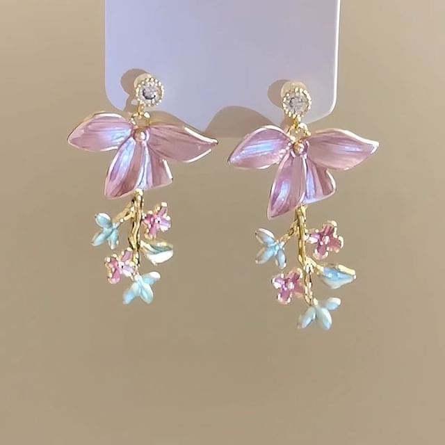 Alloy Floral Dangle Earring