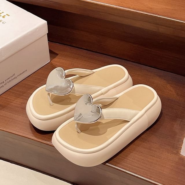 Accent Platform Heart Flip Flops