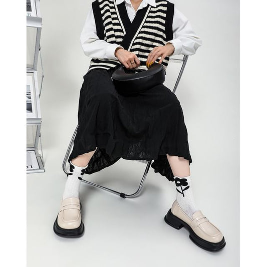 Platform Chunky Heel Loafers