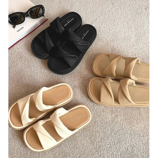 Double-Strap Slide Sandals