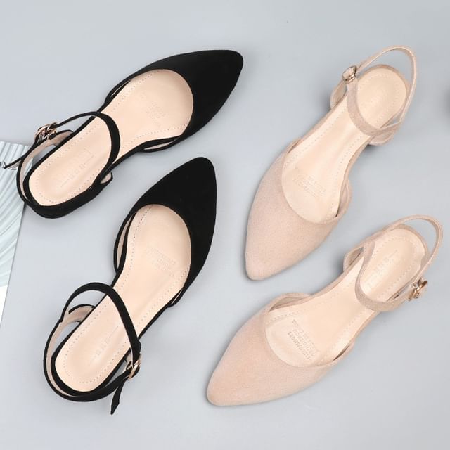 Almond Toe Chunky Heel Sandals