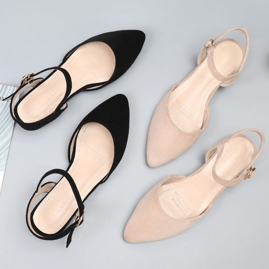 Almond Toe Chunky Heel Sandals