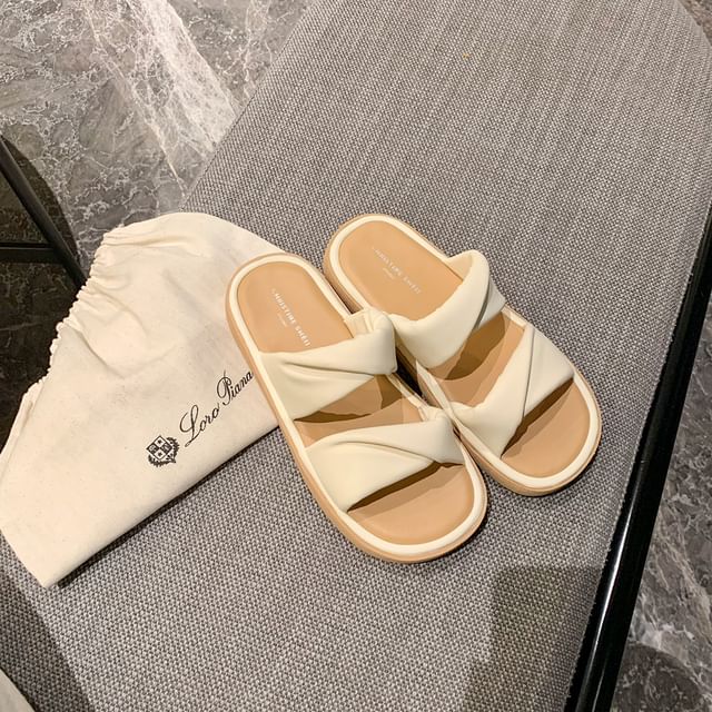 Double-Strap Slide Sandals