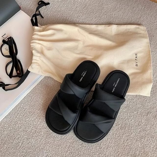 Double-Strap Slide Sandals