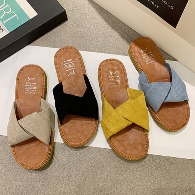 Cross Sandals Criss Slide