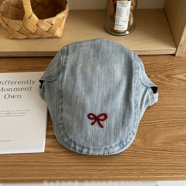 Newsboy Denim Ribbon Cap