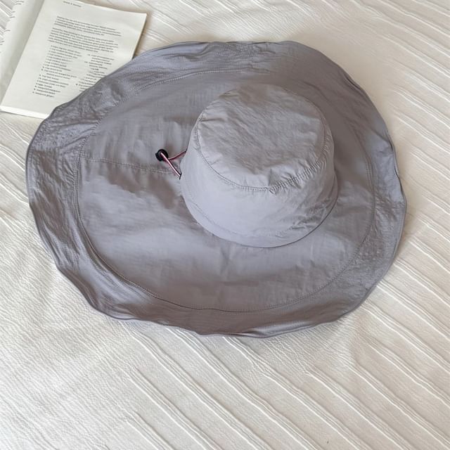 Hat Bucket Hiking Plain Ruffle