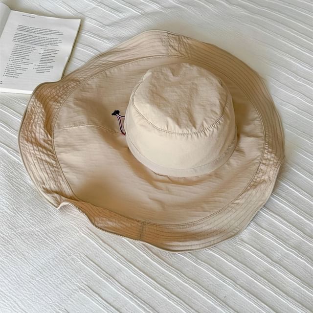 Hat Bucket Hiking Plain Ruffle