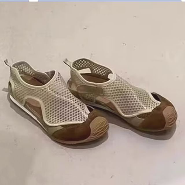 Fishnet Panel Cutout Slip-Ons