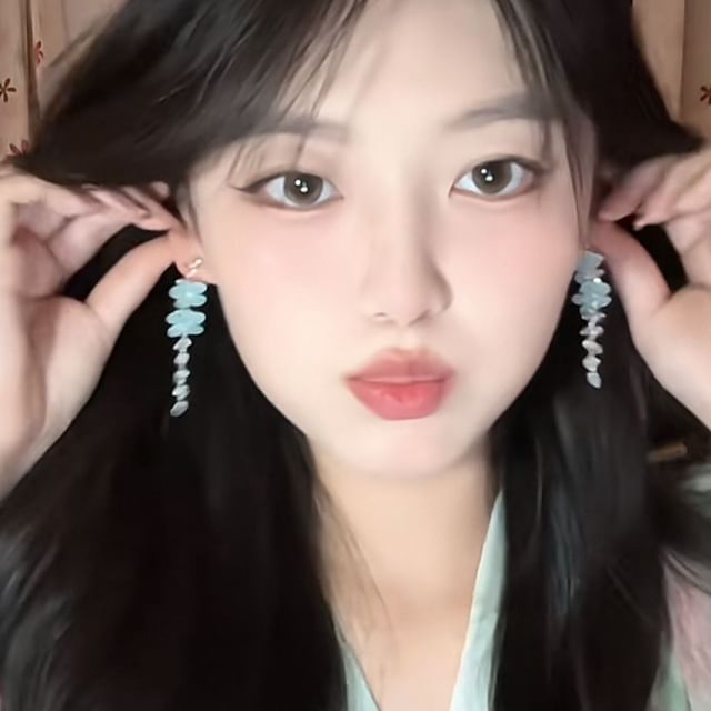 Alloy Dangle Earring Bead Floral