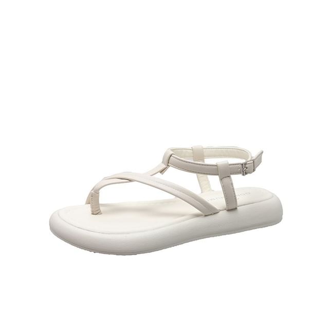Leather Sandals Platform Faux