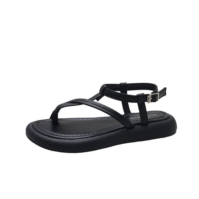 Leather Sandals Platform Faux