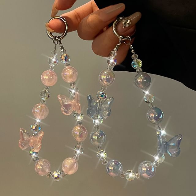 Butterfly Lanyard Phone Beaded