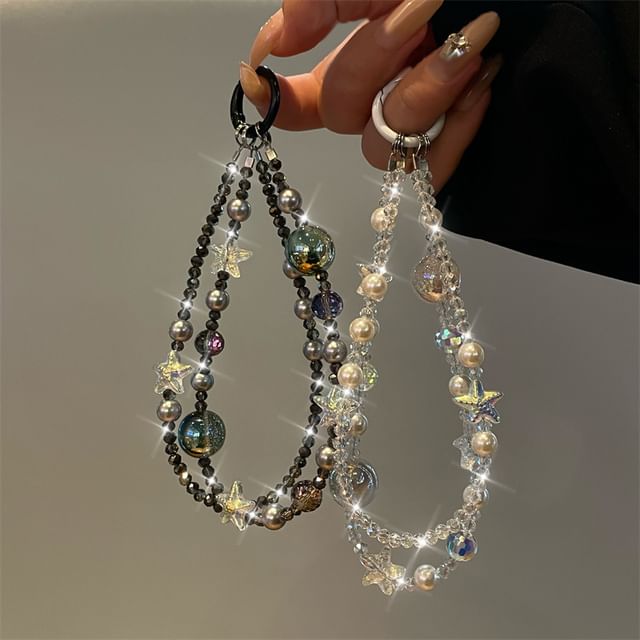 Lanyard Phone Pearl Star Faux